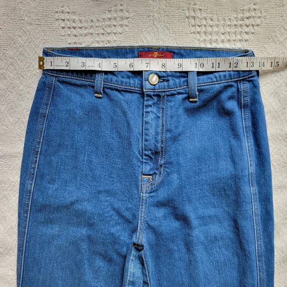 7 For All Mankind Womens High Rise Skinny Flare Jeans - Picture 10 of 13